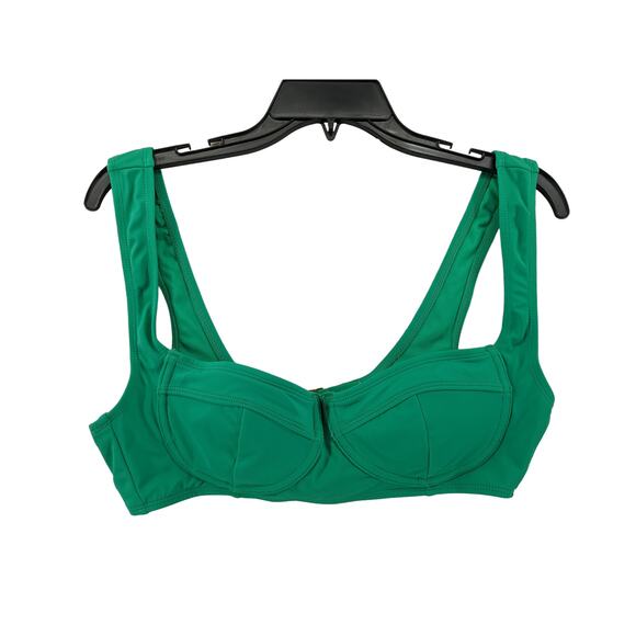 Xhilaration Bikini Top L Green Underwire Wide Strap Juniors Padded Swimwear Pool - Picture 1 of 8